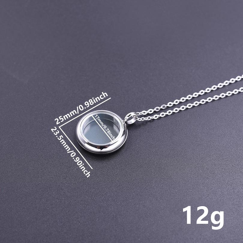 1Pc Stainless Steel Openable Glass Medaillon Coin Holder Collar Jewelry Round Reliquary Photo Floating Locket Pendant Necklaces