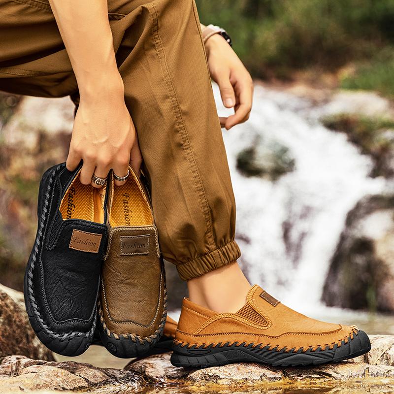 Fashion Luxury Brand Leisure Walk Shoes Fashion Leather Men Casual Shoes High Quality Handmade Man Loafers Breathable Formal Flat Men