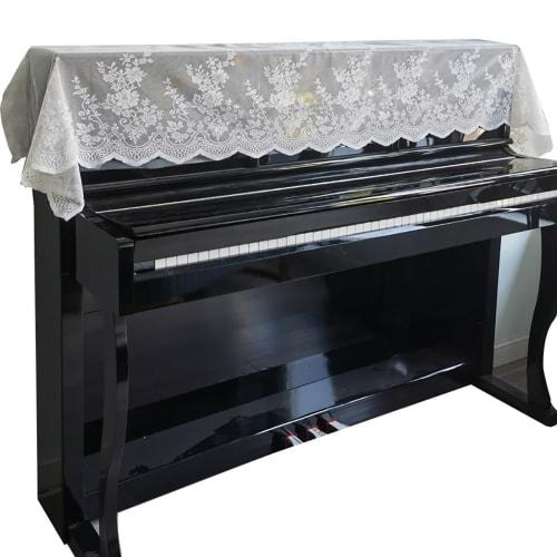 

Upright Piano Cover Set, Decorative Dust Cover, Lace Upright Piano Cover, Fabric Dustproof Lace Fabric Cover for Elegant Electronic Pianos (200*60cm)