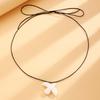New Fashion White Ceramic Peace Dove Pendant Women Necklace Vintage Geometric Adjustable Rope Sweater Chain Trendy Jewelry Gifts
