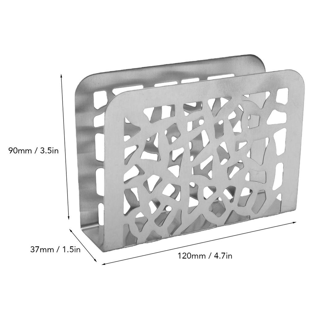 Tabletop Napkin Holder Stainless Steel Hollowed Metal Paper Napkin Holder Tissue Dispenser for Kitchen Countertop Bar