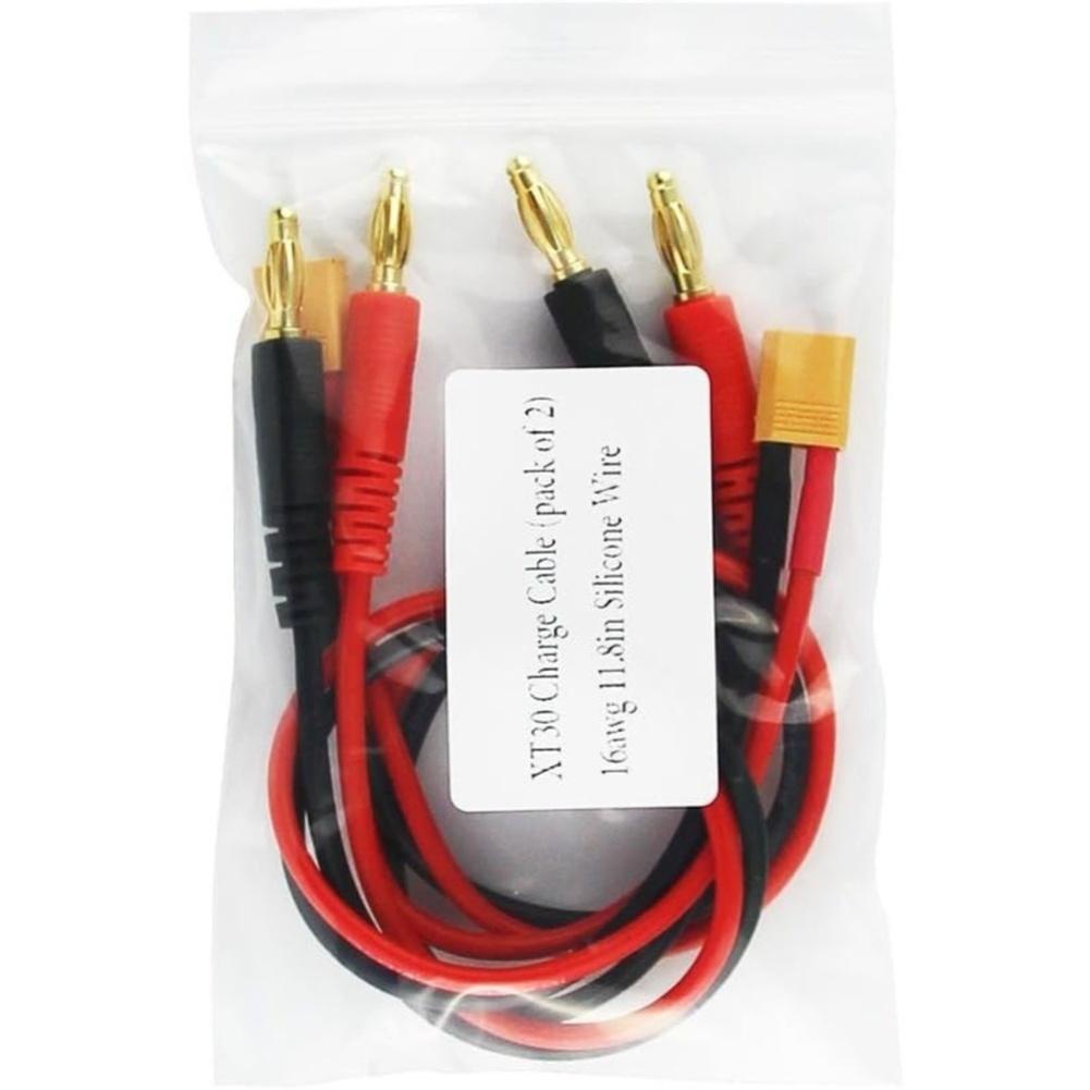 For XT30 To 4mm Banana Connector RC Battery Charging Cable 16AWG For Electrical Equipment Accessories