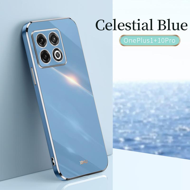 Стойкий к выцветанию цветной модный чехол для телефона для OnePlus 10 Pro 10T 10R 10Pro 5G, мягкая защита камеры, оригинальная тонкая силиконовая задняя крышка OnePlus 10 Pro небесный синий