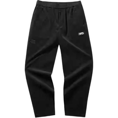 Série Estilo de Vida Cor Sólida Cintura Média Confortável Respirável Versátil Calças Casuais de Perna Reta Unissex Parte Inferior Preto 172448503-3