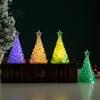 Shimmering Holiday Desktop Decor Glowing Christmas Tree Night Light, Mini Lighted with Star, Indoor for Desk Atmosphere Faux Crystal Tabletop