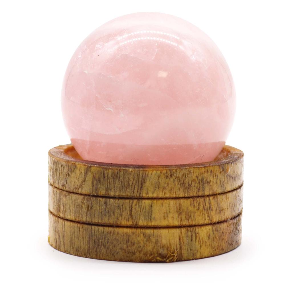 Rose Quartz Sphere 50mm With Stand