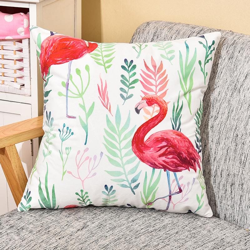 Small Fresh Flamingo American Pastoral Nordic Style Pillow Set Car Sofa Cushion Pillow Cover Does Not Include Pillow Core