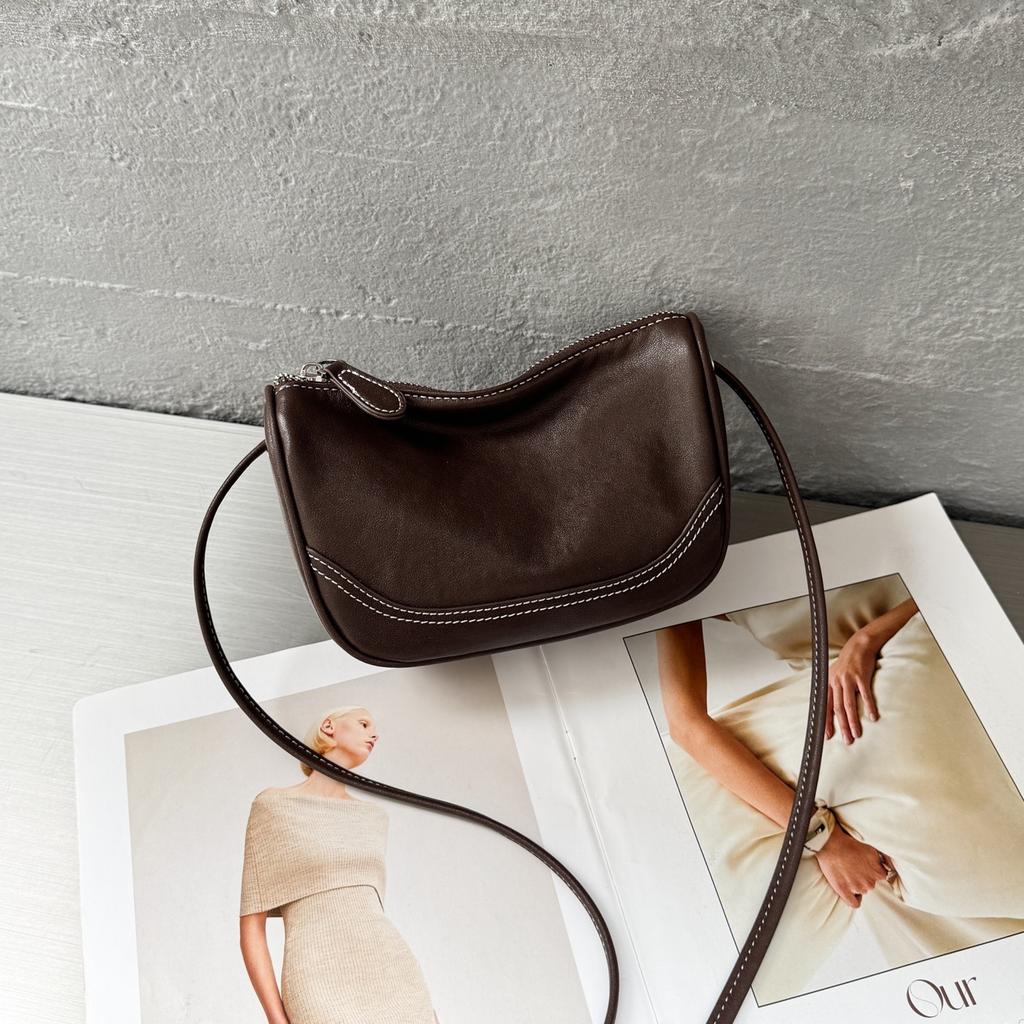 Leather Women's Simple First-layer Cowhide Bag 2025 New High-end Fashion Shoulder Messenger Mini Bag