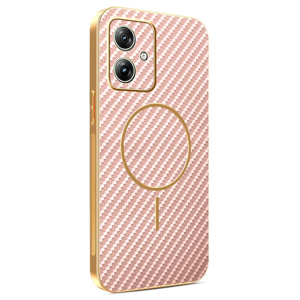 Pentru Motorola Moto G54 5G/G54 Power 5G/G64 5G Husă Telefon Texturată Fibră de Carbon Electroplată TPU Capac Spate