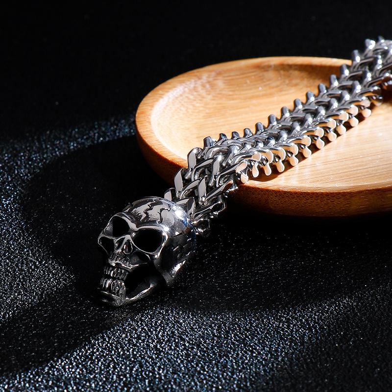 Punk Multi-Size Bracelet Men Accessories Stainless Steel Skull Charm Bracelets Bangles Mens Bracelet Jewelry Men Pulseras Mujer