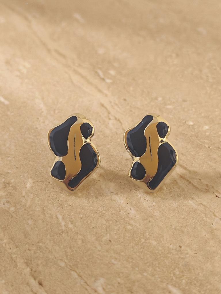 Vintage Gold Earrings For Women Cute Geometric Gold Plated Stainless Steel Trendy Colorful Summer Starfish Stud Earrings