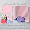 3pcs Kpop boy Character Bedding Set-Cute Cartoon Home Decor for Bedroom, Living Room, Hotel, Festival Gift, Travel Use, Daily Essentials1202