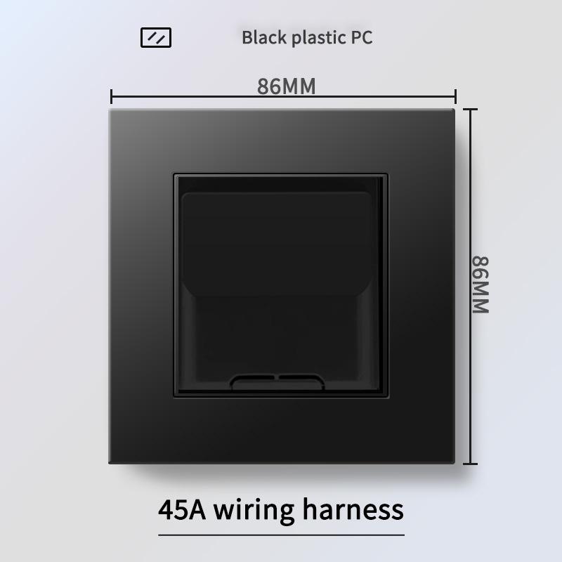 13A British Standard Socket with USB & Type-C Fast Charging, Light Switch, Black Panel for Hong Kong & Macau