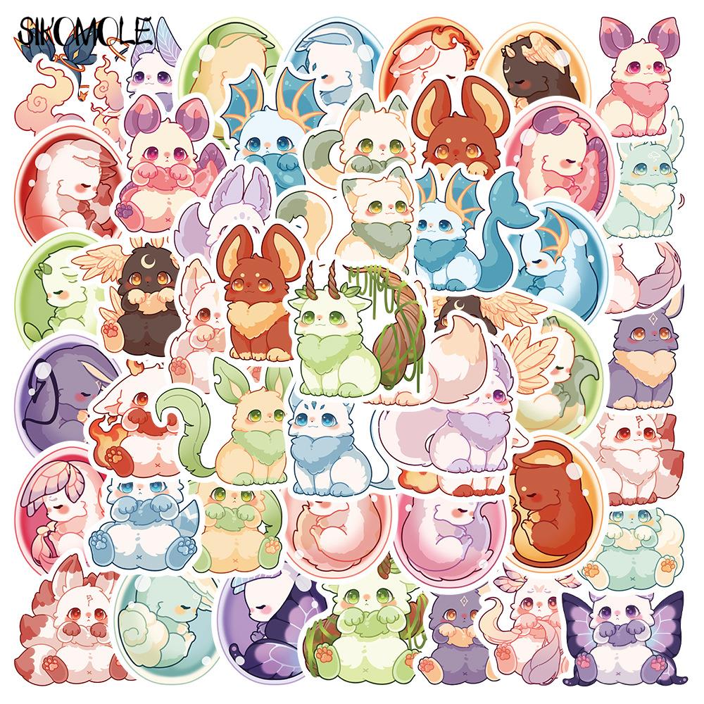 10 30 50PCS Cartoon Colorful Fantasy Animals Stickers DIY Toys Laptop Luggage Skateboard Suitcase Car Graffiti Decals Sticker F5