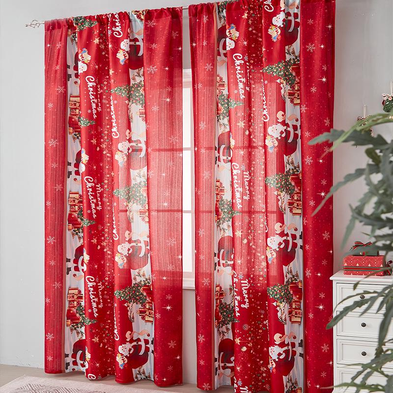 Americké vánoční zatemňovací závěsy: Slavnostní potištěná látka pro domácí dekoraci