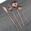 Gold Dinnerware Set Rainbow Tableware Dinner Set Stainless Steel Cutlery Set Mirror Knife Fork Tea Spoon Silverware Flatware Set