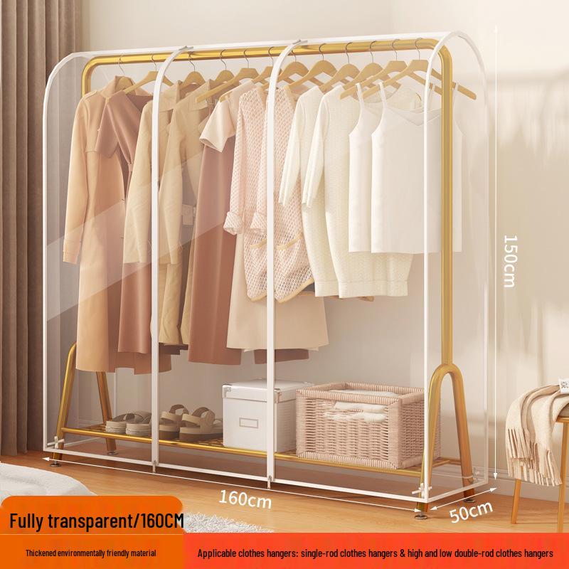 Transparent PEVA Floor-Standing Clothes Rack Dust Cover, Large Size