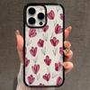 Hand-Painted Tulips Vintage Pattern Silicone Case For Iphone 13 11 14 Plus 12 17 15 16 Pro Max Retro Design Cover