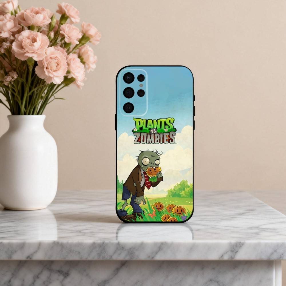 P-Plants-S VS Z-Zombies-S  Phone Case For Samsung S25,24,23,22,30,21,10,9,Ultra,Plus,Lite,FE,4,5 G Soft Black Case