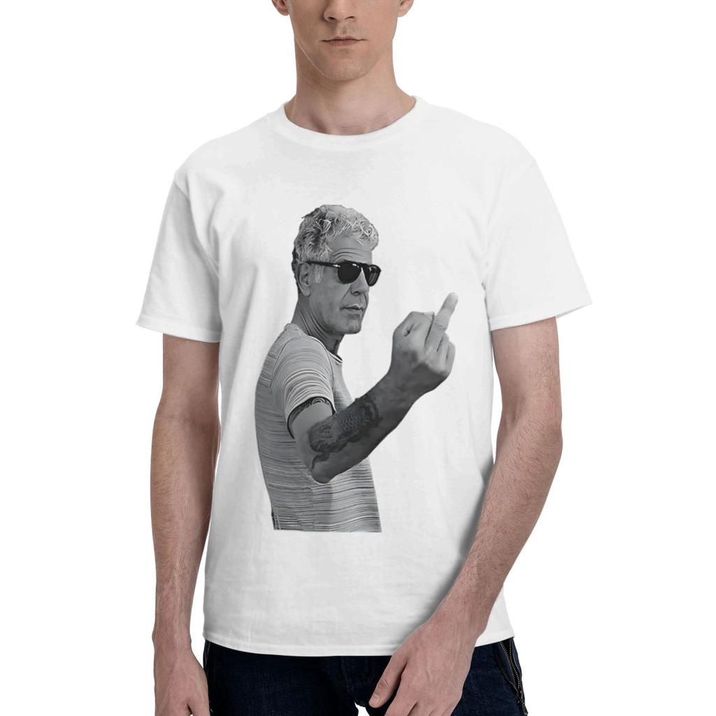 Anthony Bourdain Positions Middle Finger 100 Cotton Casual Breathable Confortable Manga Funny Ugus TShirts Men TShirt
