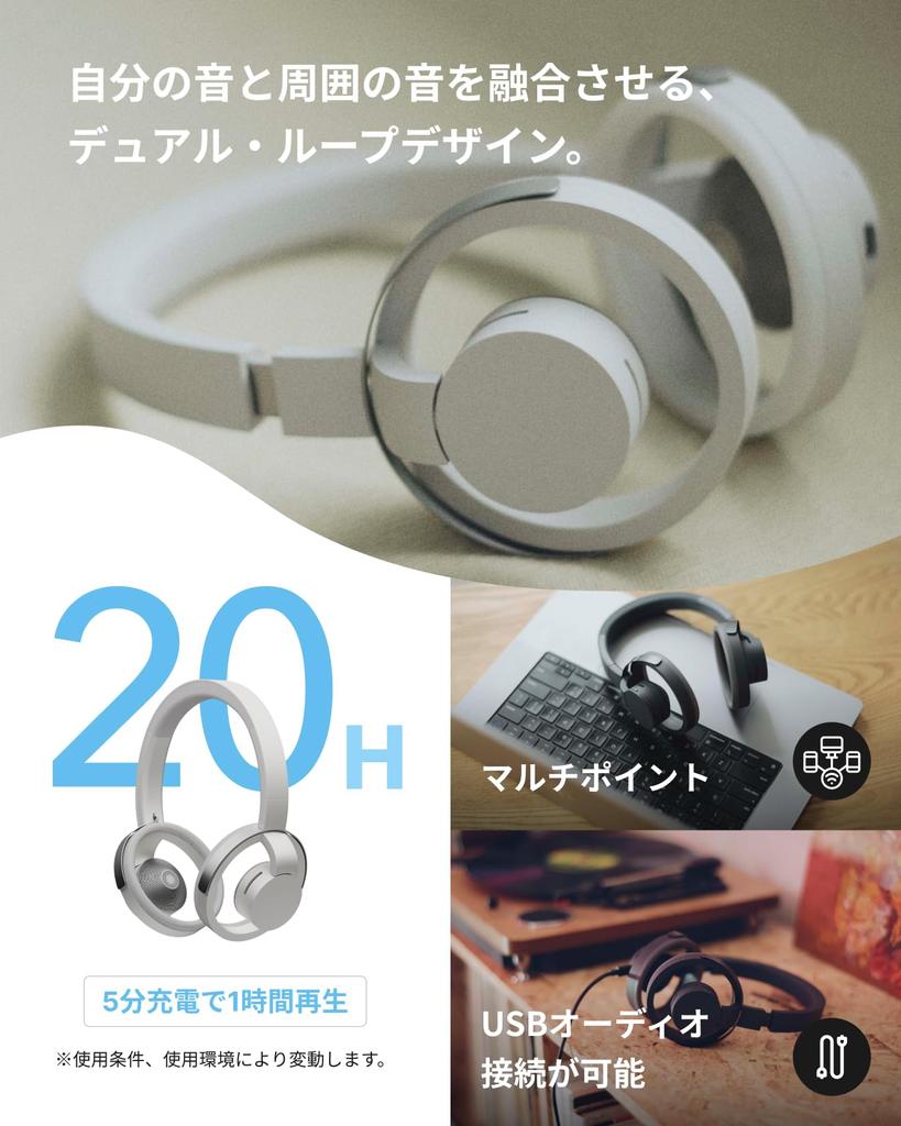 Nwm אחריות אלחוטית nwm ONE בלוטות' עד 20 שעות פתוח מולטיפוינט אפור כהה (מספר) [גרסה מורחבת] אוזניות, סוג פתוח, MBH001, 5.3,