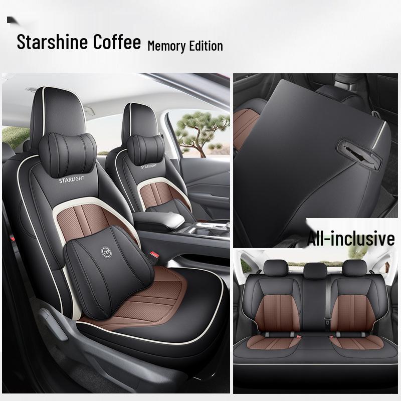 Wuling Xingguang Full Leather Car Seat Cushion - Universal Four-Season Model for Five-Seater