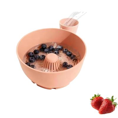3D-Printed Hydro Bowl: Automatic Fruit Washer Spinner with Built-In Strainer Plastic Salad Spinner Bowl for Vegetable Cleaning Produce Drainer