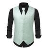 Mens Slim Fit Jacquard Vest Formal Events Host Wedding Performance 2026