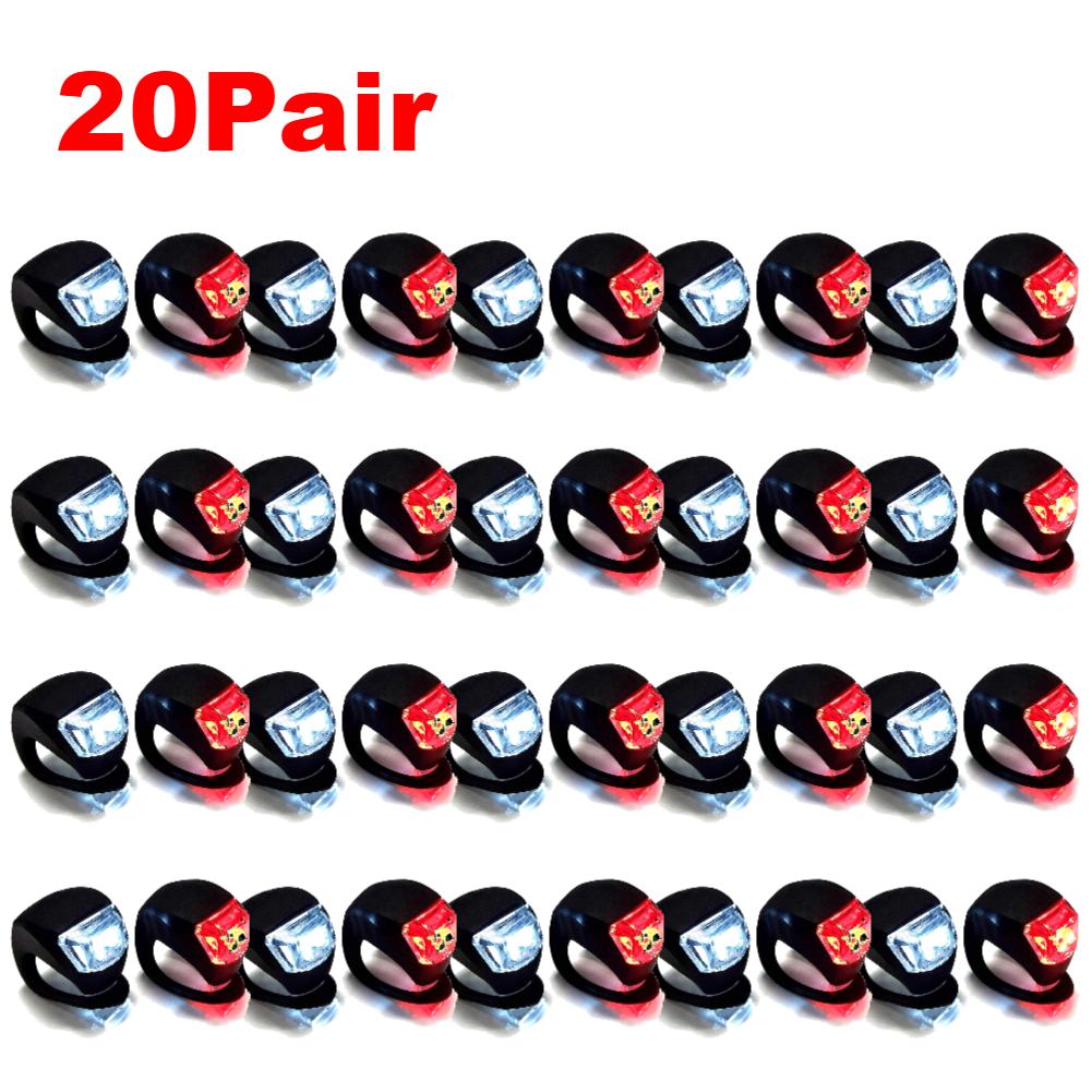 1-11Pairs LED Bike Light With 1 Modes Silicone Front Rear Light Waterproof Bicycle Flashlight Tail Lamp For Night Cycling Safety