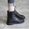 Mode Stiefeletten Frauen Echtes Leder Lace-Up Seite Reißverschluss Top Qualität Herbst Winter Dame Schuhe Handmade