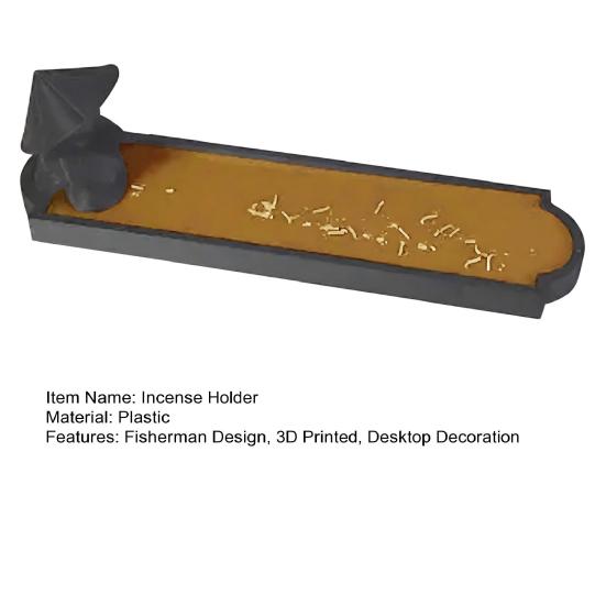 Fisherman Incense Stick Holder 3D Printed Plastic Fisherman Incense Burner Stand Home Office Desktop Decoration Ornament