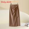 High Waist Slimming Asymmetrical Skirt With Slit For Office And Casual Wear