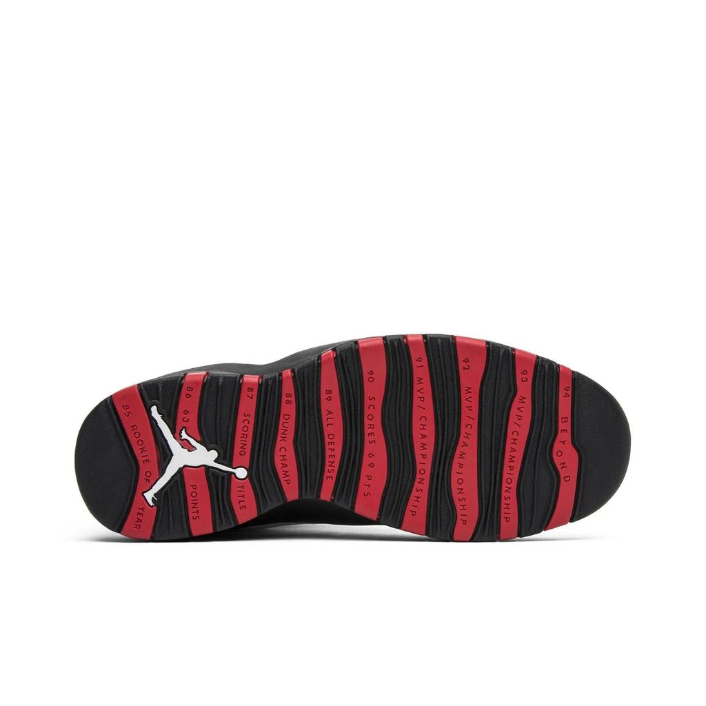 Air Jordan 10 'Double Nickel' (Unisex) White / Varsity Red-Black Vintage Basketball Shoes 310805 102