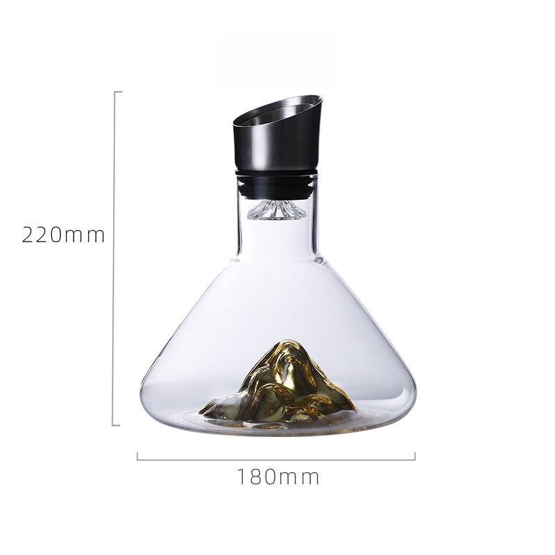 1450ml/1600ml Golden Mountain Decanter Red Wine Decanter Party Whiskey Jar Luxury Wine Separator Wine Dispenser Bar Accessories