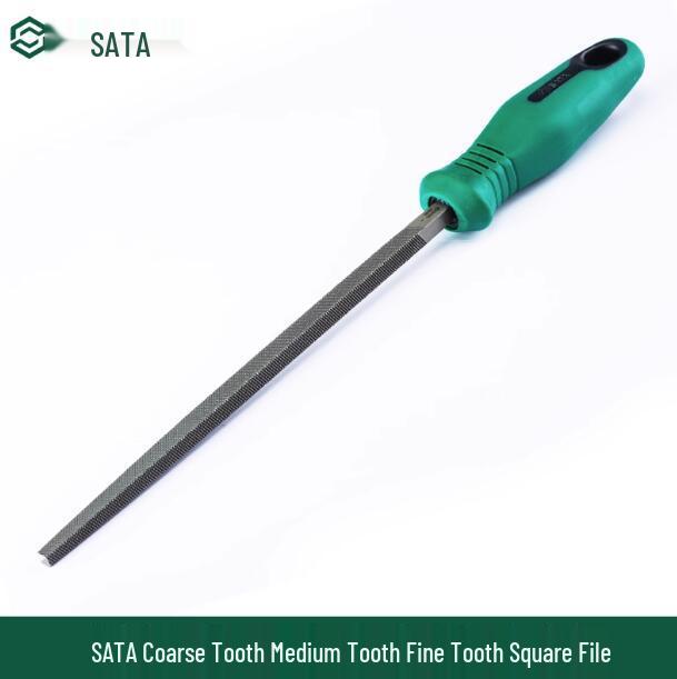 SATA Fine, Medium, & Coarse Tooth Square Steel Files (6/8/10/12 Inch) - 03951-03962 6-inch Coarse Tooth Square File