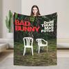 DTMF Mas Fotos Puerto Rico Frog Bad Bunny Album Blanket Soft Plush Throw Blanket For Kids Bedroom Flannel Bedspread Bed Cover