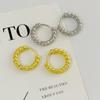 European & American Retro Cable Knit Double Ring Ear Cuff - Versatile, Fashionable Earring