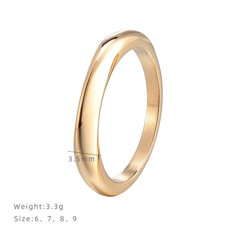 Color Plain Ring Ring Female Niche Design High-end Square Index Finger Ring Titanium Steel Hand Jewelry