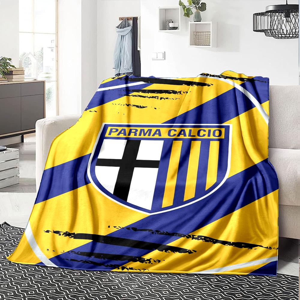 Parma Calcio Print Flanelldecke Hohe Qualität Warm Bequem Decke für Alle Jahreszeiten Perfekt für Geschenke Heimdekoration