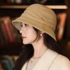 Japanese Literary Retro Versatile Pleated Fisherman Hat Autumn and Winter Leisure Warm Bucket Hat Outdoor Travel Windproof Basin Hat