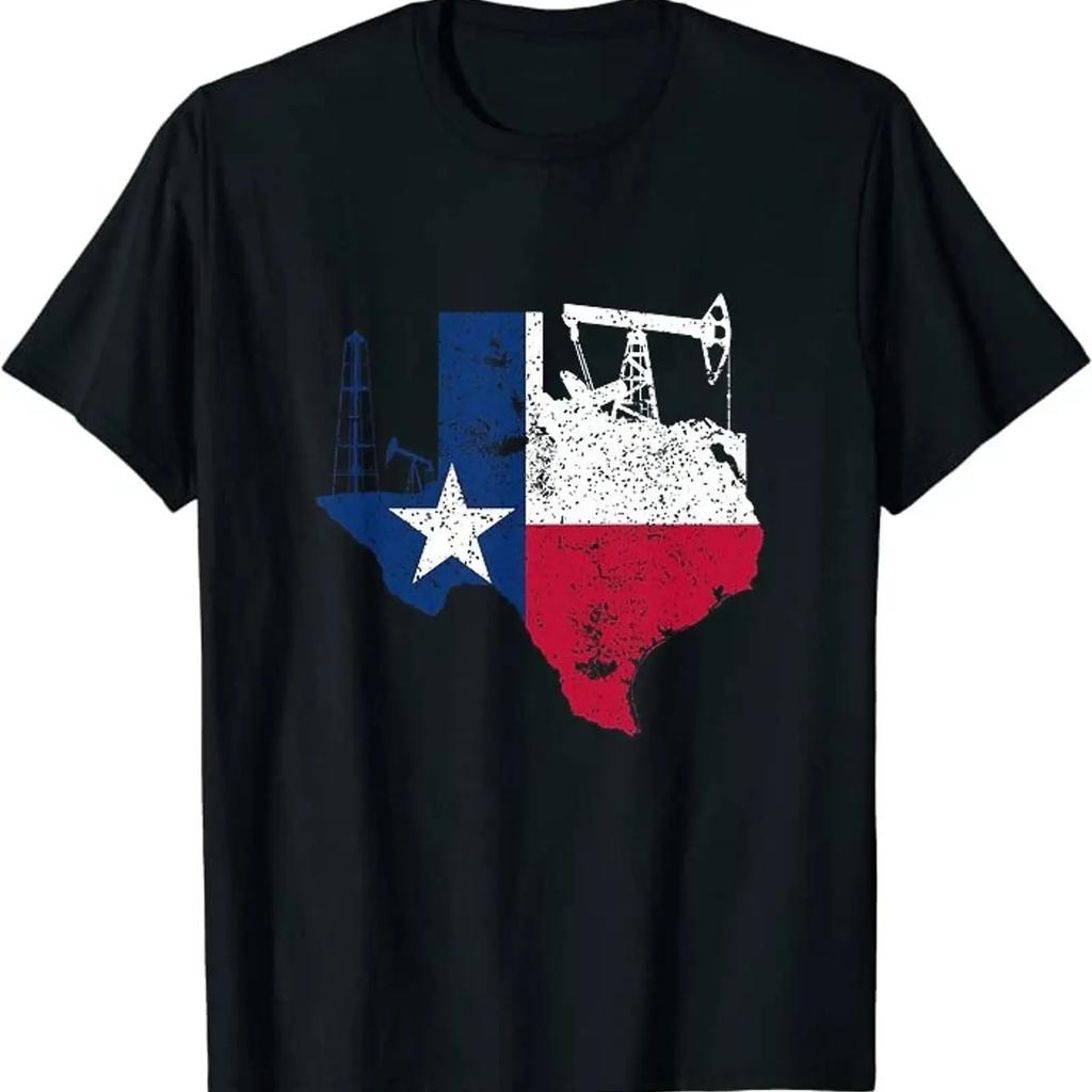 Patriotic Oilfield Worker Oilman Oil Rig Texas Classic T Shirt Size M To 3XL Vintage Washed Sof