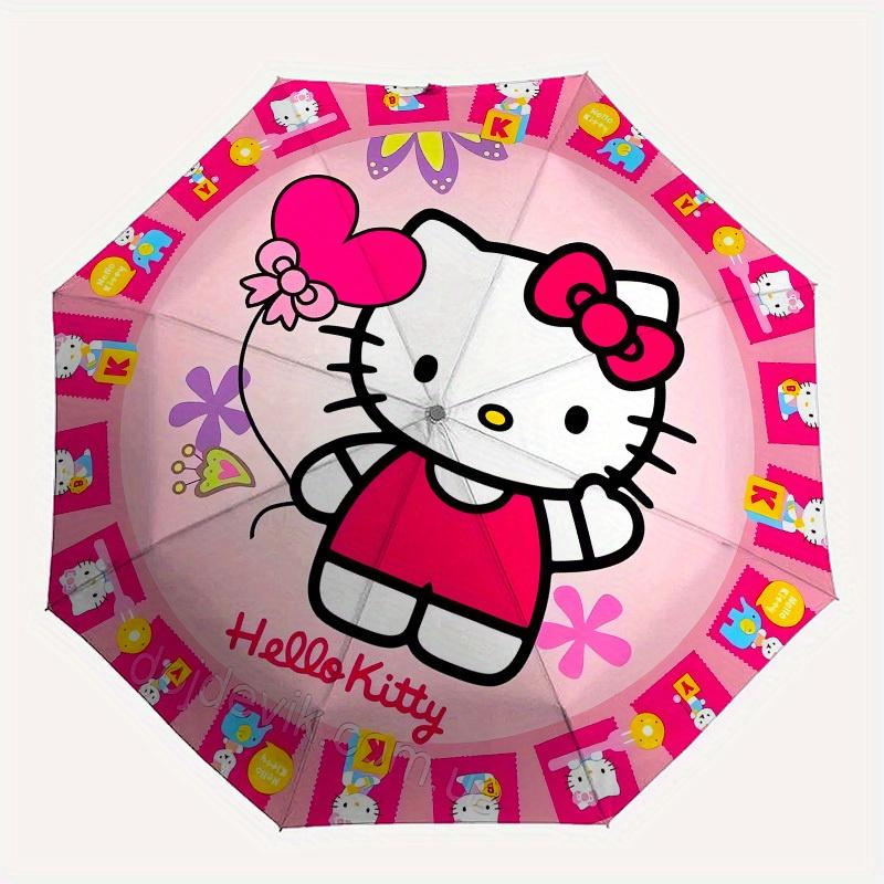 1pc Hello Kitty Circular Design Umbrella with Plastic Handle,Suitable for All Seasons Home Travel Outdoor UmbrellaSanlio053