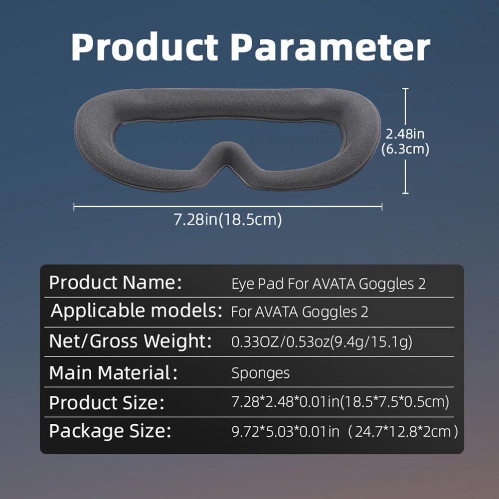 Augenpolster für Dji Avata Goggles 2 Flugbrille Weiches Schwamm Augen-Gesichts-Kissen Ersatzbezug für Avata Zubehör Y0e7