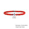 Gallstone Cross Beaded Bracelet for Men Boys,4mm Red Pine Stone Black Onyx Elastic Wristband,Simple Stackable Jewelry