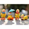 (4 Pcs Duck Umbrella Miniature) Miniature Showpiece Set for Home Decor,Car Dashboard,Valentine,Living Room,Gifts Figurines,Cake Decoration Items
