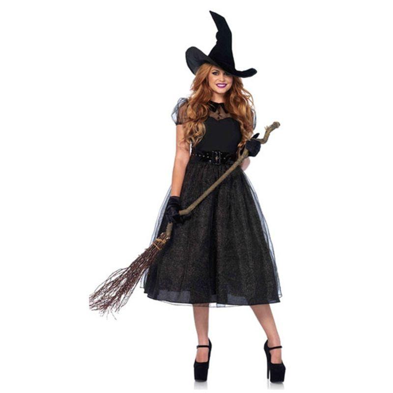 Womens Halloween Outfit Witch Cosplay Enchantress Costume Sleeveless Fancy Dress