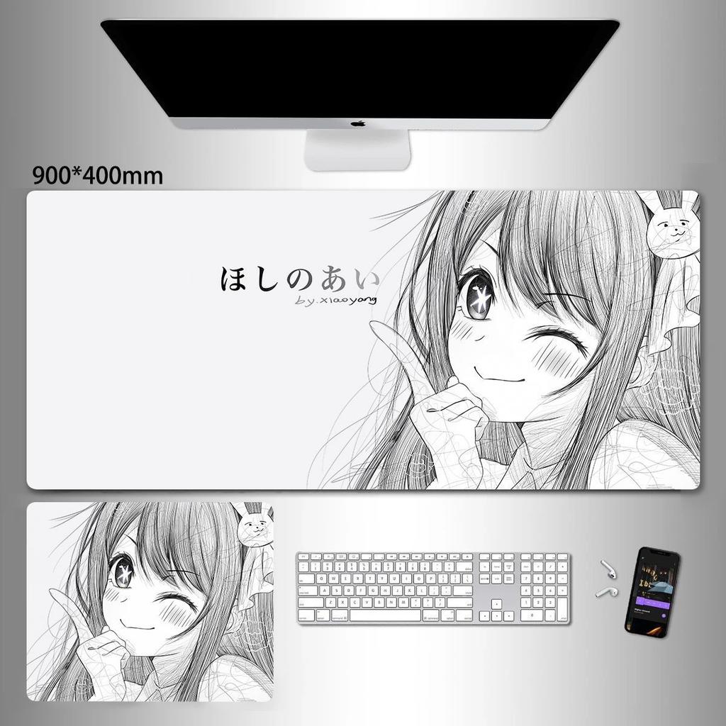 Line draft animation oversized mouse pad two-dimensional office desktop non-slip pad e-sports game computer keyboard pad