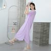 Modal Loose Nightdress Women's Summer Home Thin Casual Dress Ice Silk plus Size Slim Looking Short Sleeve Dress