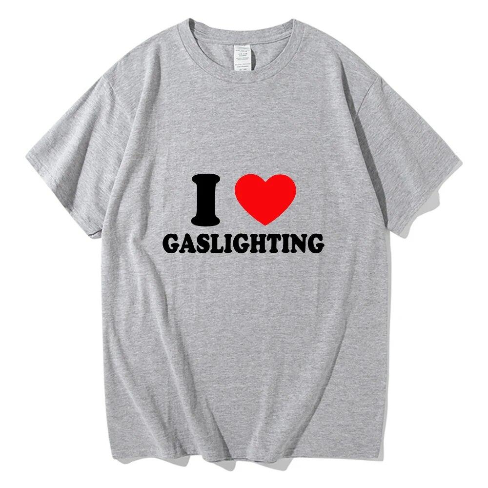 Tričko Gaslighting Unisex Harajuku Grafika I Love Gaslighting Trička s dopisním potiskem Unisex Legrační Estetický Ležérní Písková Bavlněná Trička