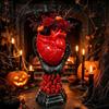 Unique Gothic Art Gift Hand Holding Human Heart Organ Vase, Anatomical Shaped Devil Palm Flower Pot Spooky Halloween Desktop for Living Room
